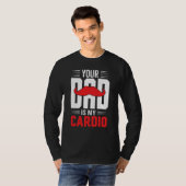 Your Dad Is My Cardio Red Mustache Feminist Gym T-shirt (Voorkant volledig)