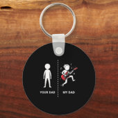 Your Dad My Dad Funny B Guitar Lover Musician Sarc Sleutelhanger (Voorkant)
