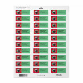 Your Dog Photo-Add Our Santa Hat-Holiday Green Red Etiket (Full Sheet)