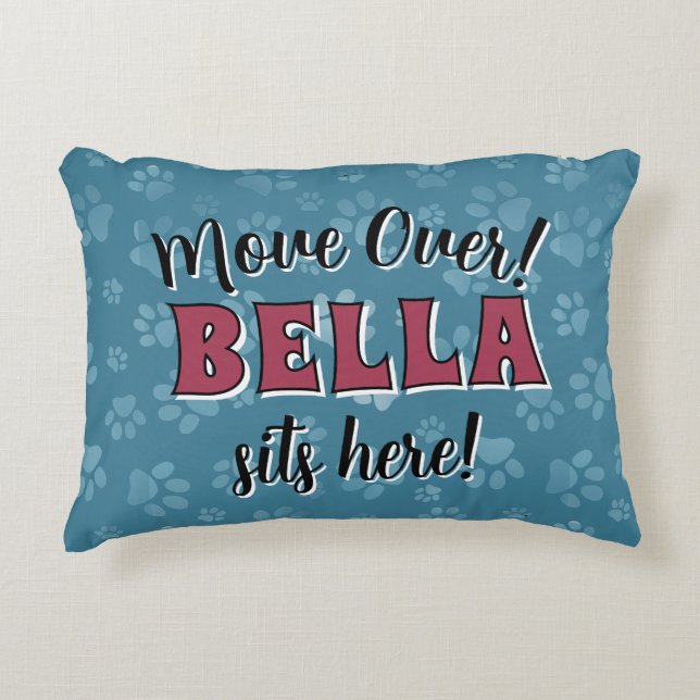 Your Dog's Name Funny Design Accent Pillow Kussen (Voorkant)