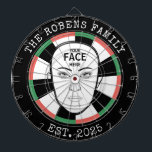 Your Face Here Dartboard Dartbord<br><div class="desc">A dartboard is a popular recreational and competitive game that provides hours of fun for players of all ages and skill levels. Typically made from sisal fibers, cork, or electronic components, dartboards are designed to withstand the impact of darts while offering precise scoring zones. Standard dartboards feature a circular design...</div>
