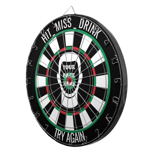 Your Face Here Dartboard  Funny Drinking Dartboard Dartbord (Voorkant Rechts)