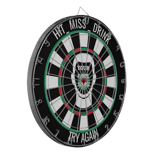Your Face Here Dartboard  Funny Drinking Dartboard Dartbord (Voorkant Links)