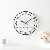 Your Family Name on White Round Wall Clock Grote Klok (Huis)