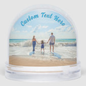 Your Family Photo with Custom Text Personalized Sneeuwbol (Achterkant)