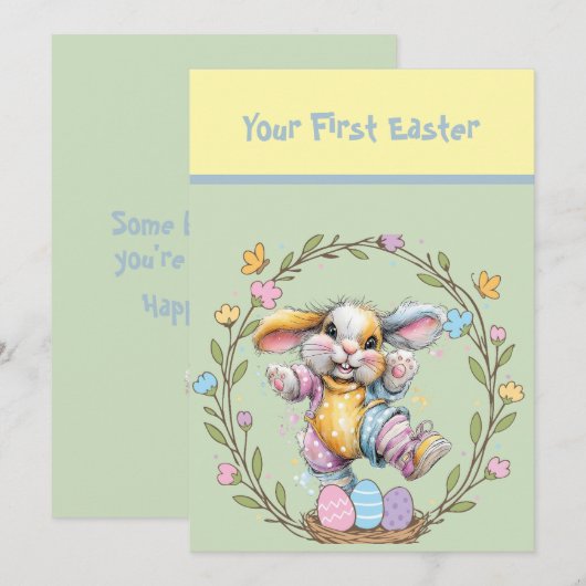 Your First Easter Flat Note Card Notitiekaartje (Voorkant / Achterkant)