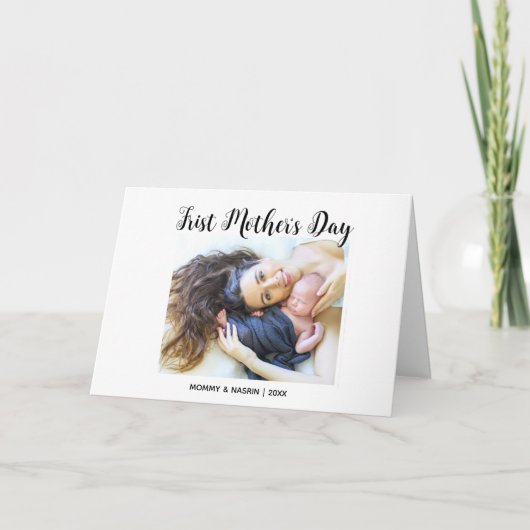 Your First Mother's Day personalised photo &Quote  Kaart (Voorkant)