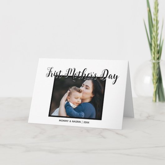 Your First Mother's Day personalised photo &Quote  Kaart (Voorkant)