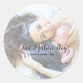 Your First Mother's Day personalised photo &Quote  Ronde Sticker (Voorkant)