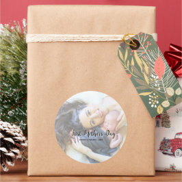 Your First Mother's Day personalised photo &Quote Ronde Sticker