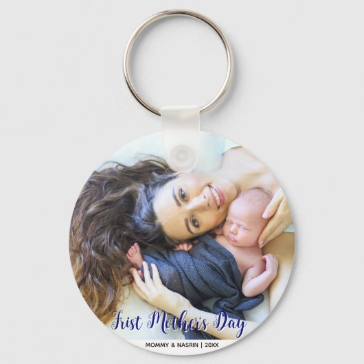 Your First Mother's Day personalised photo Sleutelhanger (Voorkant)