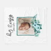 Your First Mother's Day Rose Greenery Photo Fleece Deken (Voorkant (Horizontaal))