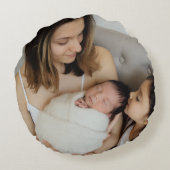 Your First Mother's Day Rose Greenery Photo Rond Kussen (Achterkant)