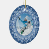 YOUR Foto in Elegant Frame custom ornaments Keramisch Ornament (Rechts)