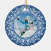 YOUR Foto in Elegant Frame custom ornaments Keramisch Ornament (Voorkant)