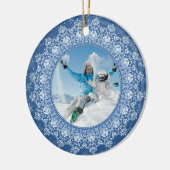 YOUR Foto in Elegant Frame custom ornaments Keramisch Ornament (Links)