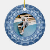 YOUR Foto in Elegant Frame custom ornaments Keramisch Ornament (Achterkant)