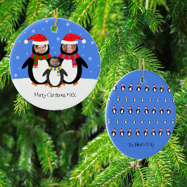 Your Foto winter Penguins Famy Metalen Ornament