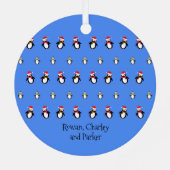 Your Foto winter Penguins Famy Metalen Ornament (Achterkant)