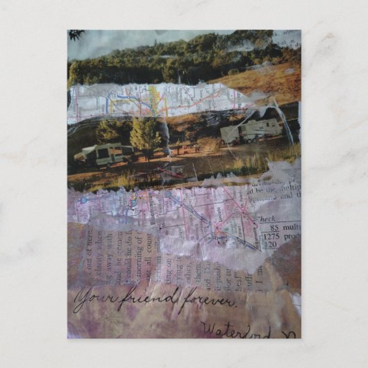 Your Friend Forever mixed media collage Briefkaart (Voorkant)