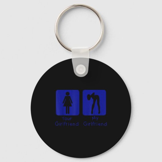 Your Girlfriend Normal - My Girlfriend Y Funny Boy Sleutelhanger (Voorkant)