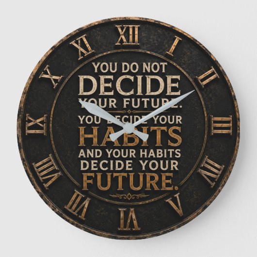 Your Habits Decide Your Future Gym Decor Grote Klok (Voorkant)