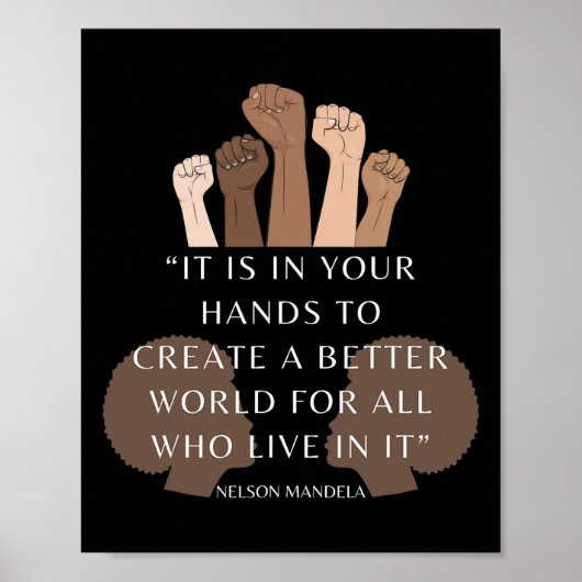 Your Hands Creëer Better World Melanin Zwart Histo Poster (Voorkant)