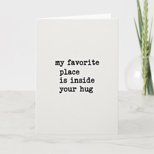 Your Hug My Favorite Place Card Kaart (Voorkant)