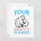 Your Identity is valid -Transgender Pride Briefkaart (Voorkant / Achterkant)
