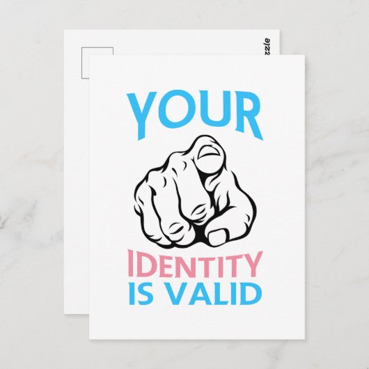 Your Identity is valid -Transgender Pride Briefkaart (Voorkant / Achterkant)