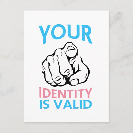 Your Identity is valid -Transgender Pride Briefkaart (Voorkant)