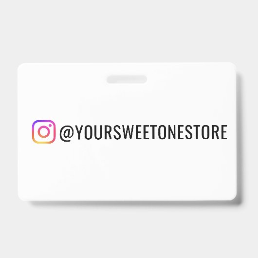 Your Instagram Name & Social Media Icon ID Badge (Voorkant)