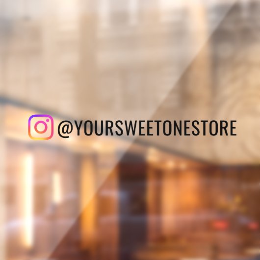 Your Instagram Name & Social Media Icon Promo Raamsticker (Vel 2)