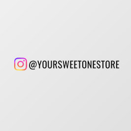 Your Instagram Name & Social Media Icon Promo Raamsticker