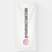 Your Instagram Name & Social Media Icon Promo Spandoek (Verticaal)