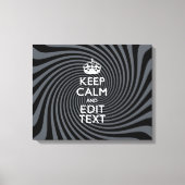 Your Keep Calm Text on Black Swirl Canvas Afdruk (Voorkant)