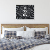 Your Keep Calm Text on Black Swirl Canvas Afdruk (Insitu (Slaapkamer))
