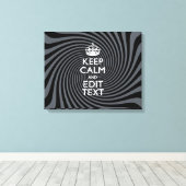 Your Keep Calm Text on Black Swirl Canvas Afdruk (Insitu (Houten vloer))