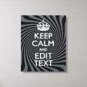Your Keep Calm Text on Black Swirl Canvas Afdruk (Voorkant)