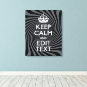 Your Keep Calm Text on Black Swirl Canvas Afdruk (Insitu (Houten vloer))