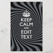 Your Keep Calm Text on Black Swirl Flyer (Voorkant)