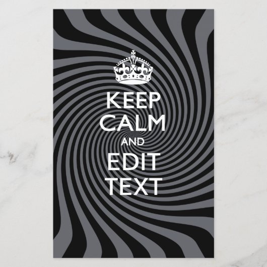 Your Keep Calm Text on Black Swirl Flyer (Voorkant)