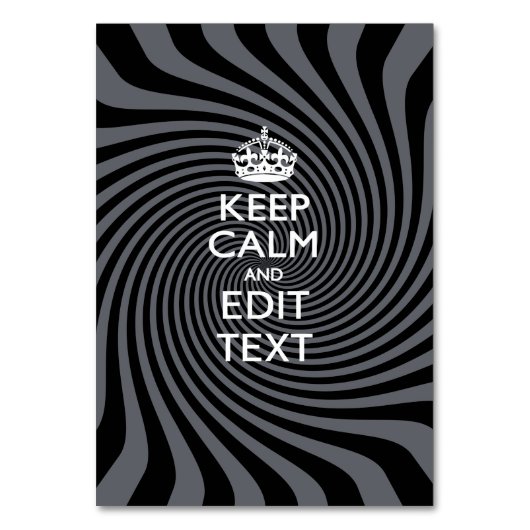 Your Keep Calm Text on Black Swirl Kaart (Voorkant)