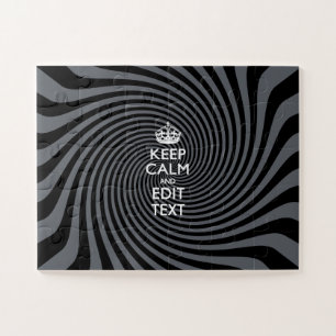 Your Keep Calm Text on Black Swirl Legpuzzel