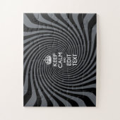Your Keep Calm Text on Black Swirl Legpuzzel (Verticaal)