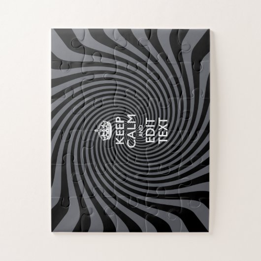 Your Keep Calm Text on Black Swirl Legpuzzel (Verticaal)