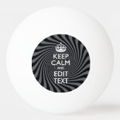 Your Keep Calm Text on Black Swirl Pingpongbal (Voorkant)