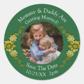 Your Kids Photo Mom Dad Getting Married   Ronde Sticker (Voorkant)