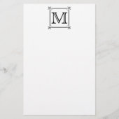Your Letter. Custom Monogram. Black and White Briefpapier (Voorkant)