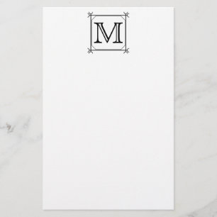 Your Letter. Custom Monogram. Black and White Briefpapier